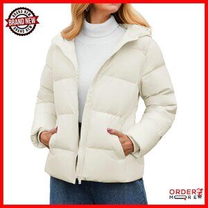 Women's Down Puffer Jacket Hooded Lightweight Winter Coat Quilted Zip Up